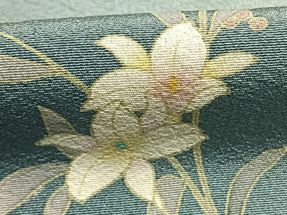 平和屋着物●訪問着　草花文　暈し染め　金彩　正絹　逸品　AABM8200fy