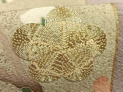 平和屋着物●豪華色留袖　駒刺繍　鶴　色紙枝梅松花文　金彩　正絹　逸品　未使用　AABM8202fy