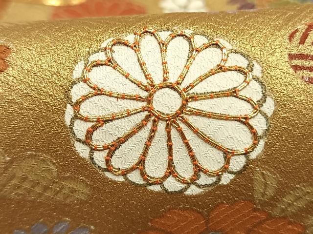 平和屋着物●豪華色留袖　作家物　駒刺繍　霞取り飛鶴花松文　金彩　正絹　逸品　AABM8205fy