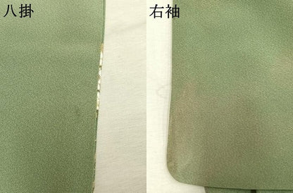 平和屋着物●訪問着　駒刺繍　松竹　風景花文　金彩　正絹　逸品　AABM8206fy