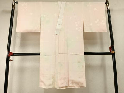 平和屋着物●長襦袢　袷　舞花文　暈し染め　金彩　正絹　逸品　AABM8211fy