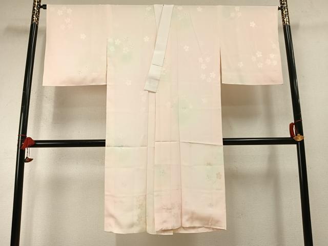 平和屋着物●長襦袢　袷　舞花文　暈し染め　金彩　正絹　逸品　AABM8211fy