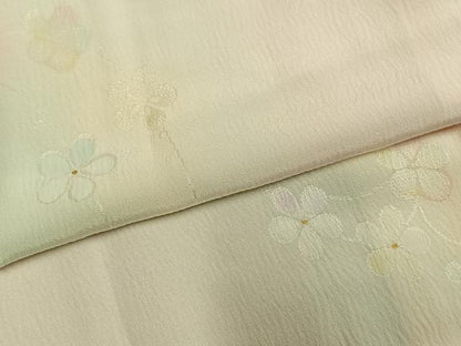 平和屋着物●長襦袢　袷　舞花文　暈し染め　金彩　正絹　逸品　AABM8211fy