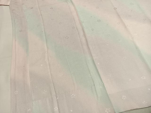平和屋着物●長襦袢　無双仕立て　舞桜地紋　暈し染め　やまと誂製　正絹　逸品　AABM8213fy