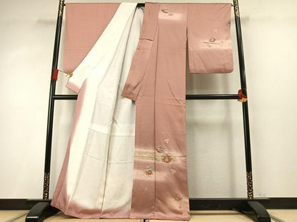 平和屋着物●訪問着　扇面花文　暈し染め　金彩　正絹　逸品　AABM8214fy