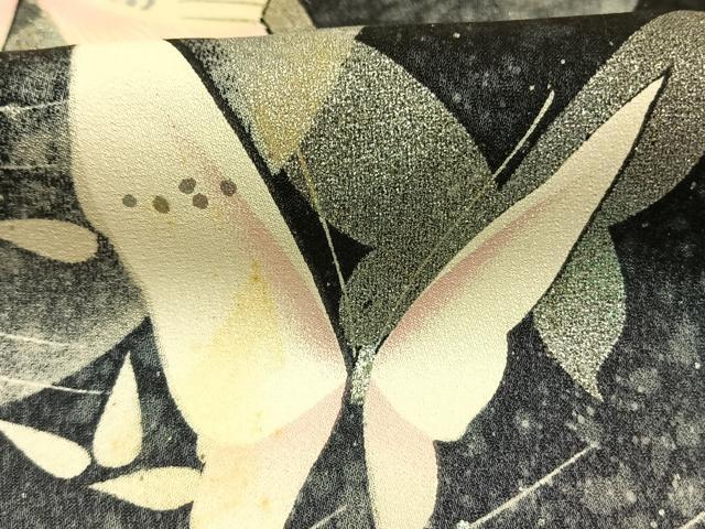 平和屋着物●豪華振袖　舞蝶文　暈し染め　銀彩　正絹　逸品　AABM8217fy