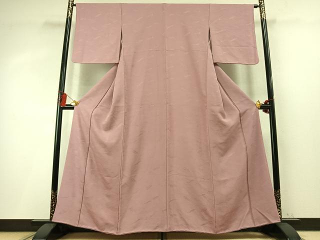 平和屋着物●上質な色無地　立波地紋　鴇浅葱色　正絹　逸品　AABM8219fy