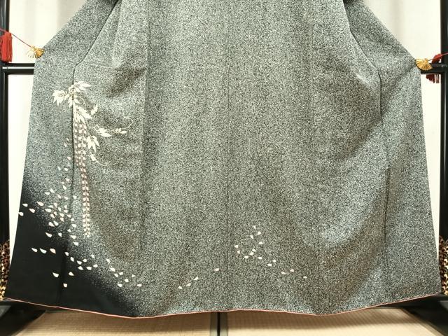 平和屋着物●訪問着　刺繍　草花文　たたき染め　金彩　鈴乃屋扱い　正絹　逸品　AABM8220fy
