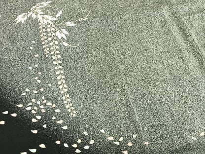 平和屋着物●訪問着　刺繍　草花文　たたき染め　金彩　鈴乃屋扱い　正絹　逸品　AABM8220fy