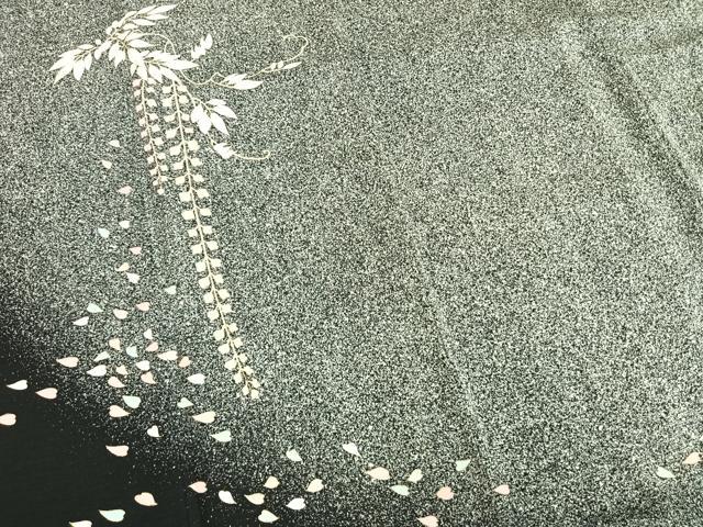 平和屋着物●訪問着　刺繍　草花文　たたき染め　金彩　鈴乃屋扱い　正絹　逸品　AABM8220fy