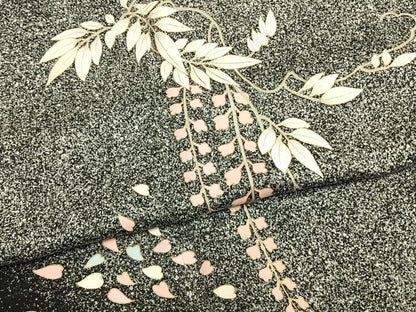平和屋着物●訪問着　刺繍　草花文　たたき染め　金彩　鈴乃屋扱い　正絹　逸品　AABM8220fy