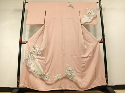 平和屋着物●訪問着　草花文　暈し染め　金彩　正絹　逸品　AABM8224fy