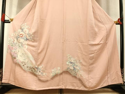平和屋着物●訪問着　草花文　暈し染め　金彩　正絹　逸品　AABM8224fy