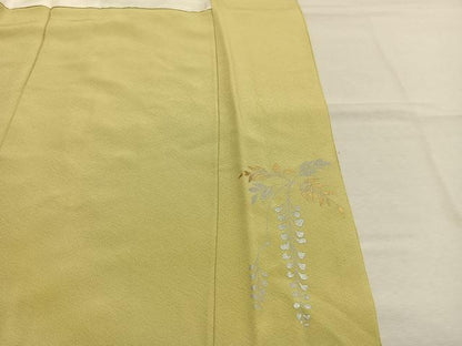 平和屋着物●豪華色留袖　刺繍　螺鈿　花鳥文　金銀糸　金銀彩　正絹　逸品　AABM8226fy