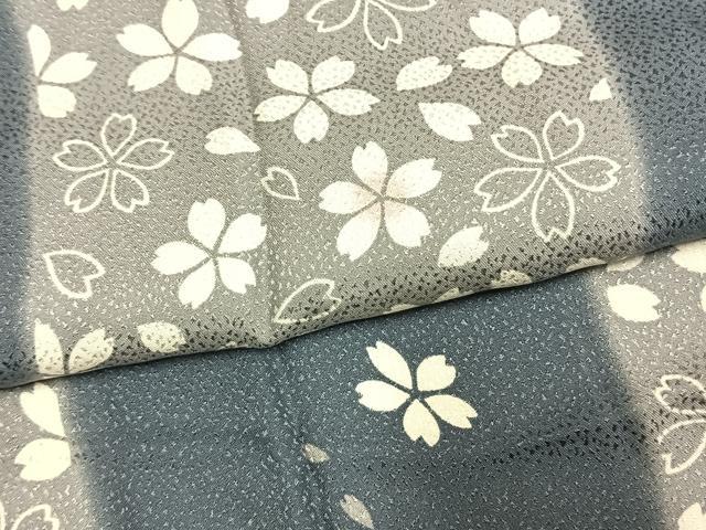 平和屋着物●長襦袢　無双仕立て　市松舞桜文　暈し染め　正絹　逸品　未使用　AABM8227fy