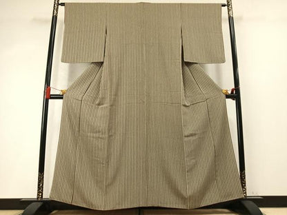 平和屋着物●上質な小紋　縞　逸品　AABM8236fy