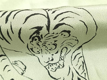 平和屋着物●長襦袢　無双仕立て　京友禅　虎　龍　暈し染め　反端付き　正絹　逸品　AABM8237fy
