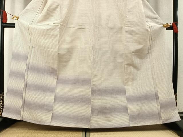 平和屋着物●訪問着　紬地　横段文　正絹　逸品　AABM8239fy