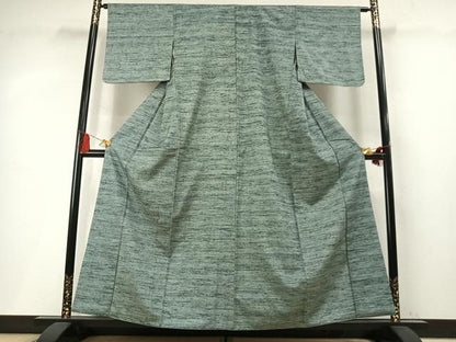 平和屋着物●上質な紬　横段文　正絹　逸品　AABM8242fy