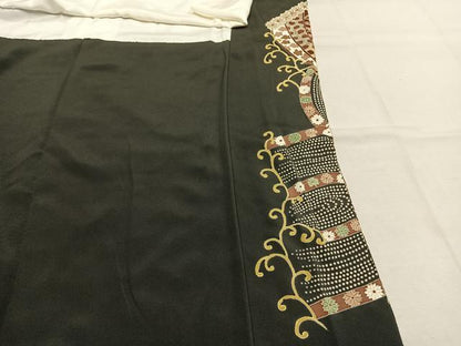 平和屋着物●豪華黒留袖　駒刺繍　宝尽くし松花文　金彩　ロング丈　正絹　逸品　未使用　AABM8248fy