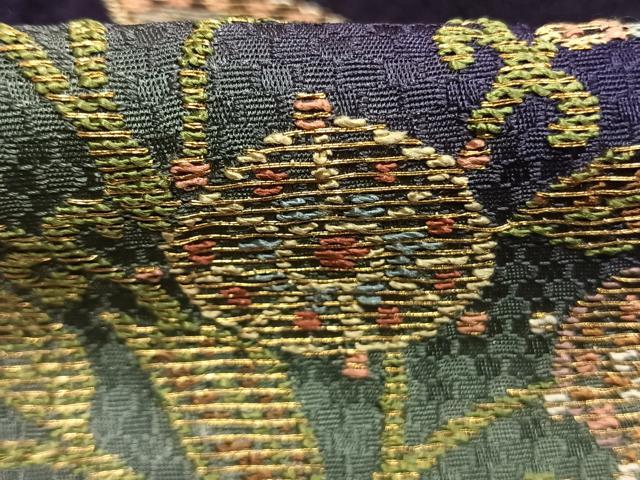 平和屋着物●訪問着　総刺繍　花陶器文　暈し染め　金糸　正絹　逸品　AABM8249fy