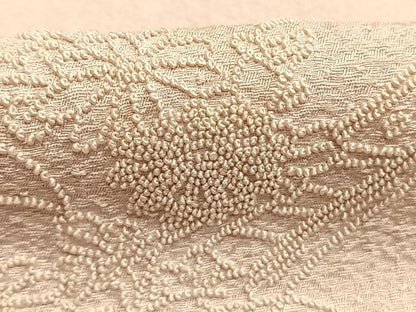 平和屋着物●中国三大刺繍　相良刺繍　総刺繍　訪問着　草花文　正絹　逸品　AABM8251fy