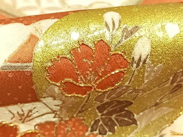 平和屋着物●訪問着　駒刺繍　冊子花文　金彩　正絹　逸品　AABM8252fy
