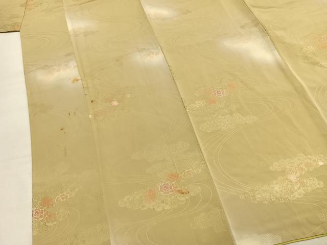 平和屋着物●上質な小紋　地紋起こし　雲取り花文　暈し染め　正絹　逸品　AABM8253fy