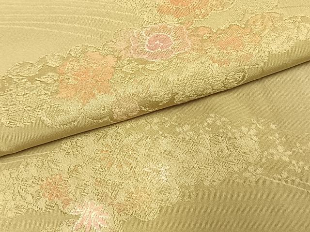 平和屋着物●上質な小紋　地紋起こし　雲取り花文　暈し染め　正絹　逸品　AABM8253fy