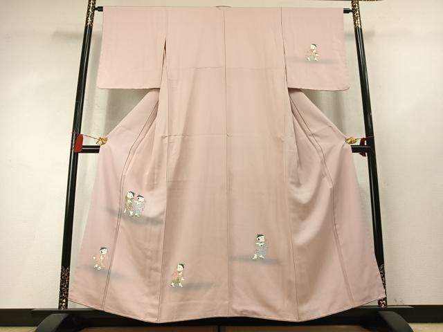 平和屋着物●訪問着　人物文　暈し染め　正絹　逸品　未使用　AABM8254fy