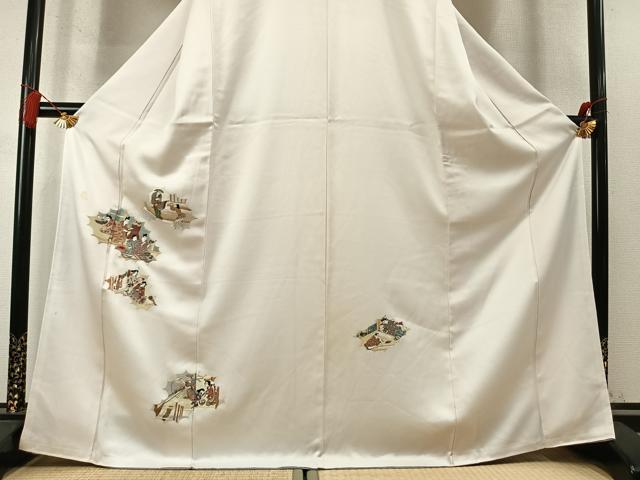 平和屋着物●訪問着　総刺繍　人物文　正絹　逸品　AABM8258fy