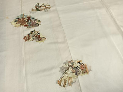 平和屋着物●訪問着　総刺繍　人物文　正絹　逸品　AABM8258fy