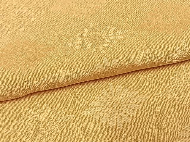 平和屋着物●上質な色無地　花菱地紋　飴色　正絹　逸品　AABM8260fy