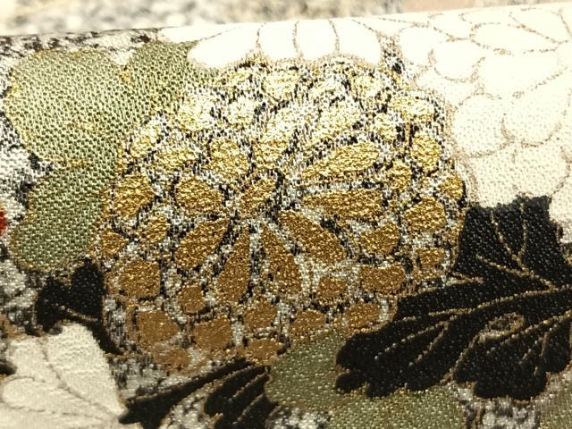 平和屋着物●訪問着　草花文　たたき染め　金彩　正絹　逸品　AABM8263fy