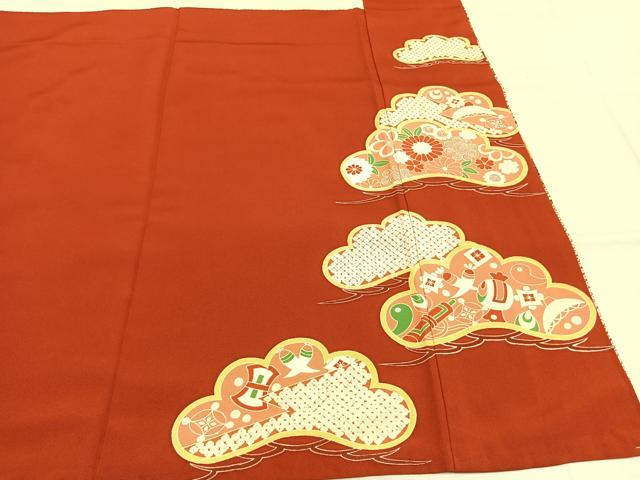 平和屋着物●豪華振袖　松竹梅　黒地　金銀彩　正絹　逸品　AABM8264fy