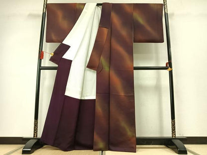 平和屋着物●上質な小紋　霞文　暈し染め　正絹　逸品　AABM8277fy