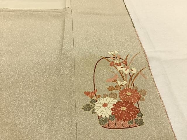 平和屋着物●訪問着　草花文　金彩　正絹　逸品　AABM8278fy