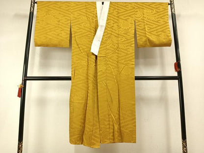 平和屋着物●長襦袢　無双仕立て　向日葵地紋　黄金色　正絹　逸品　AABM8280fy