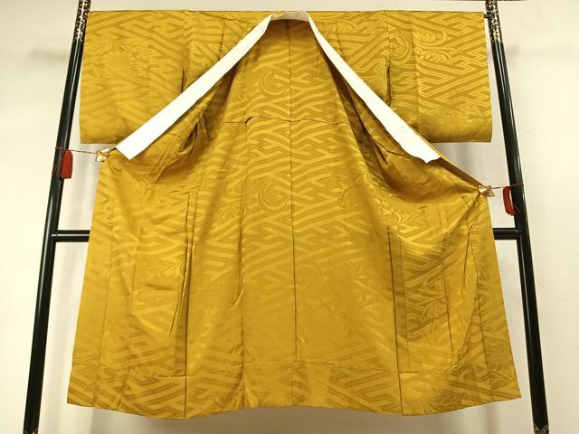 平和屋着物●長襦袢　無双仕立て　向日葵地紋　黄金色　正絹　逸品　AABM8280fy
