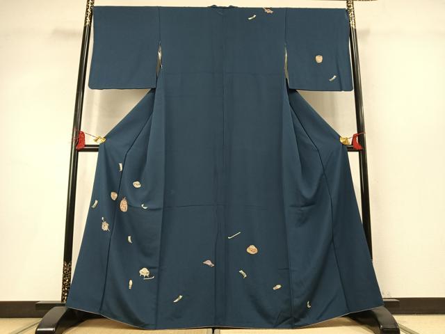 平和屋着物●訪問着　茶道具　正絹　逸品　AABM8283fy