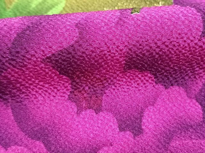 平和屋着物●比嘉京子　振袖　草花文　暈し染め　金彩　正絹　逸品　AABM8287fy