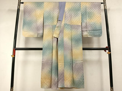 平和屋着物●長襦袢　無双仕立て　舞桜地紋　暈し染め　正絹　逸品　未使用　AABM8288fy