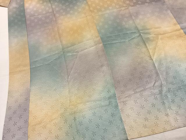 平和屋着物●長襦袢　無双仕立て　舞桜地紋　暈し染め　正絹　逸品　未使用　AABM8288fy