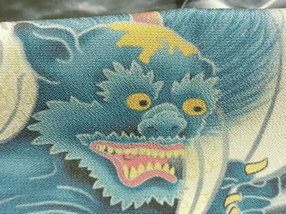 平和屋着物●長襦袢　無双仕立て　風神雷神　暈し染め　半衿刺繍　正絹　逸品　AABM8290fy