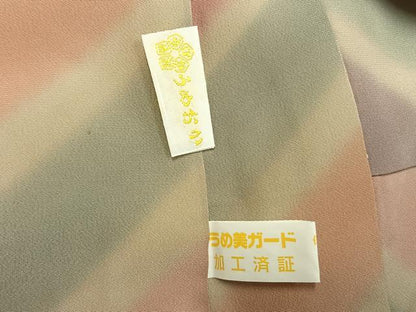 平和屋着物●長襦袢　無双仕立て　斜縞　正絹　逸品　AABM8291fy