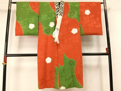平和屋着物●長襦袢　無双仕立て　絞り　舞花文　金彩　正絹　逸品　AABM8299fy