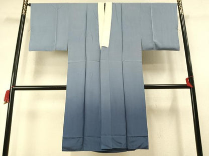 平和屋着物●男性　長襦袢　袷　風景松文　暈し染め　金彩　正絹　逸品　AABM8302fy