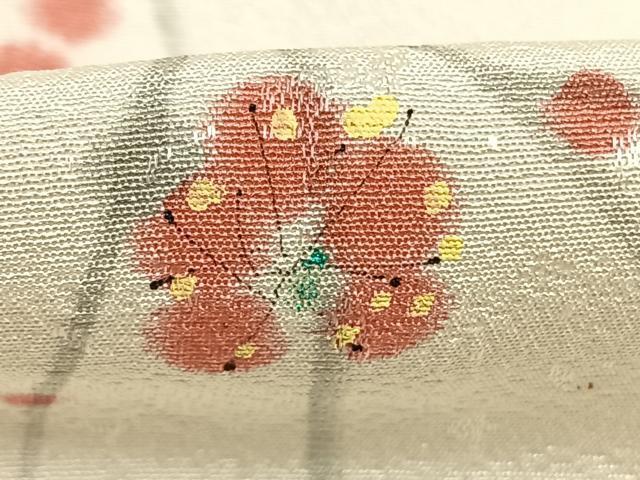 平和屋着物●長襦袢　無双仕立て　手描き　枝梅文　正絹　逸品　AABM8304fy
