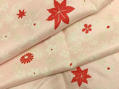 平和屋着物●長襦袢　袷　舞花文　大丸扱い　半衿刺繍　正絹　逸品　AABM8306fy