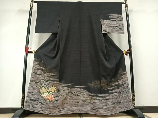 平和屋着物●訪問着　狛犬　金銀糸　金彩　金通し地　正絹　逸品　AABM8308fy